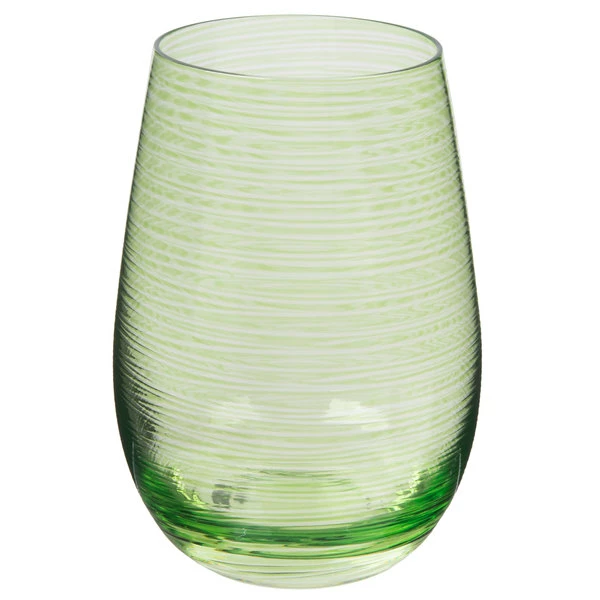 Stolzle S3527212T Twister 16.5 Oz. Green Stemless Wine Glass / Tumbler - 24/Case 2 Stolzle S3527212T Twister 16.5 Oz. Green Stemless Wine Glass / Tumbler - 24/Case - Image 2