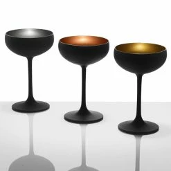 Stolzle 2730008T/2494 Glisten 8 Oz. Matte Black/Copper Coupe Glass - 6/Case 5 Stolzle 2730008T/2494 Glisten 8 Oz. Matte Black/Copper Coupe Glass - 6/Case -Wine Glasses Shop 1785518