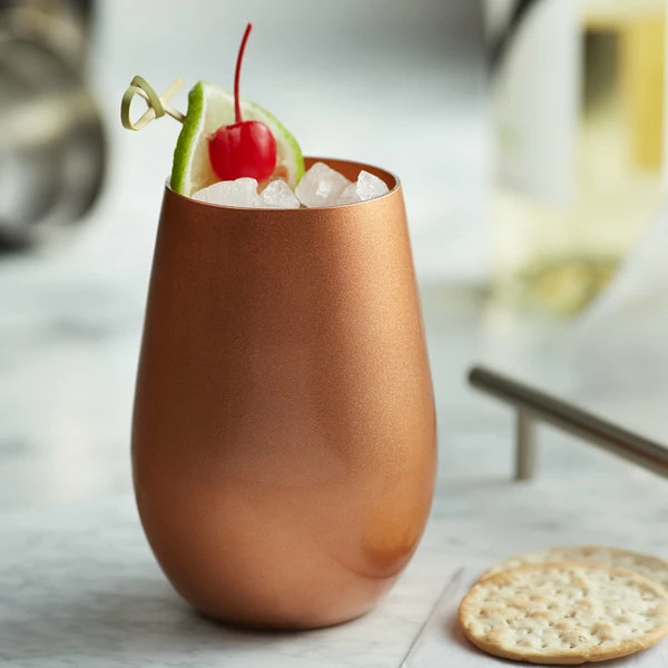 Stolzle 3520012T/2585 Glisten 16.5 Oz. Copper Stemless Wine Glass / Tumbler - 6/Case 1 Stolzle 3520012T/2585 Glisten 16.5 Oz. Copper Stemless Wine Glass / Tumbler - 6/Case