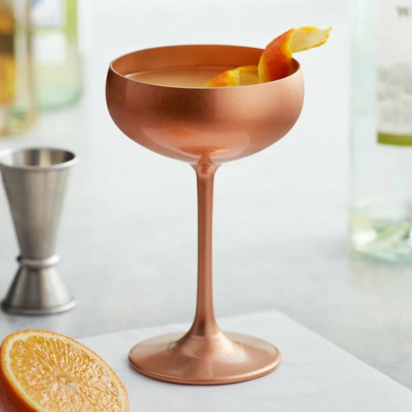 Stolzle 2730008T/2585 Glisten 8 Oz. Copper Coupe Glass - 6/Case 1 Stolzle 2730008T/2585 Glisten 8 Oz. Copper Coupe Glass - 6/Case