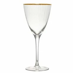 10 Strawberry Street Markle 12 Oz. Gold Rimmed White Wine Glass - 4/Pack