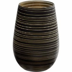 Stolzle S3525112T Twister 16.5 Oz. Black/Gold Stemless Wine Glass / Tumbler - 24/Case