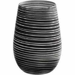 Stolzle S3525312T Twister 16.5 Oz. Black/Silver Stemless Wine Glass / Tumbler - 24/Case