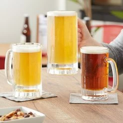 Acopa 22 Oz. Paneled Beer Mug - 12/Case -Wine Glasses Shop 2460525