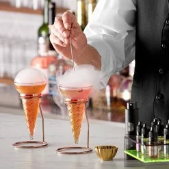 Flavour Blaster 5 Oz. Ice Cream Cone Cocktail Glass With Stands - 2/Pack -Wine Glasses Shop 2468164